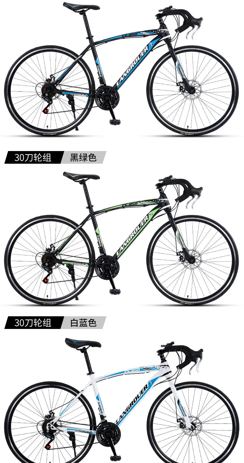 2027Gebogener Griff Rennrad 700C Variable Geschwindigkeit Mountainbike Student Erwachsene FAHRRAD Doppelscheibenbremse Fahrrad Rennrad Carbon
