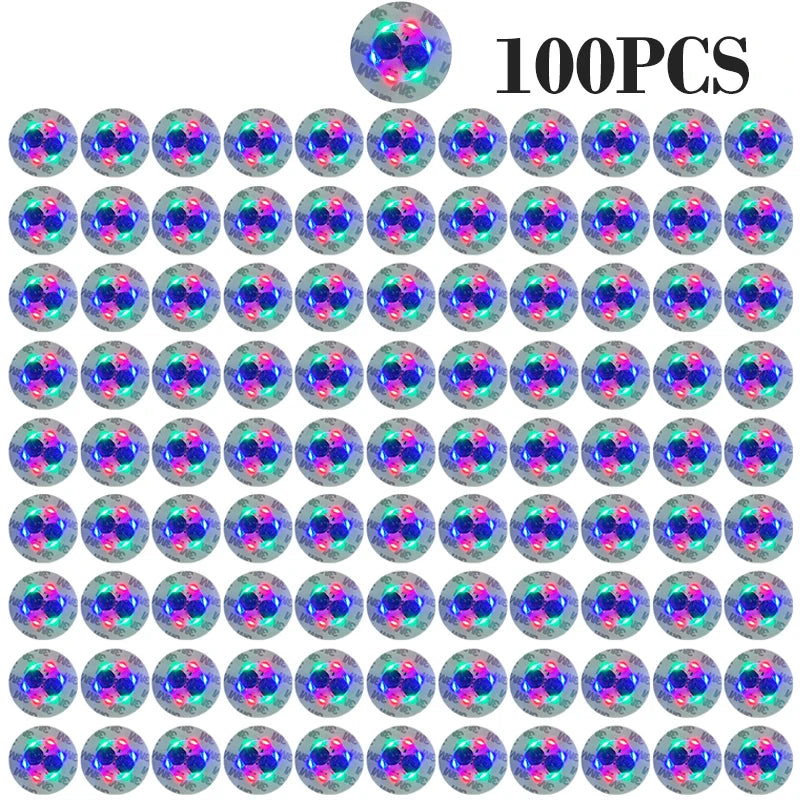 100Pcs LED Tableware Mat Cup  Luminous Sticker Colorful Flashing Bottle Sticker Light-emitting Coaster Stall Bar Light