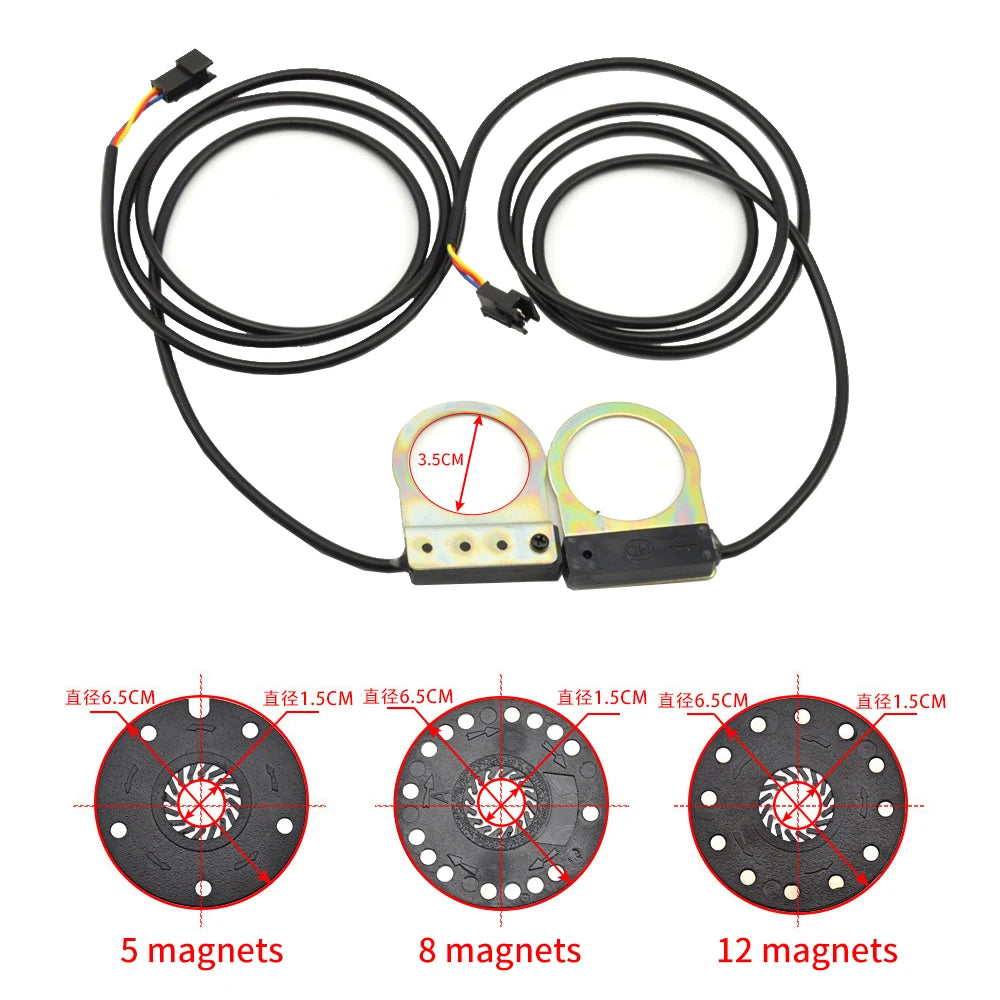 2026 - Electric Bicycle PAS System Sensor 5/8/12 Magnet Booster 110cm Line Length E-bike Parts Cycling Accessories