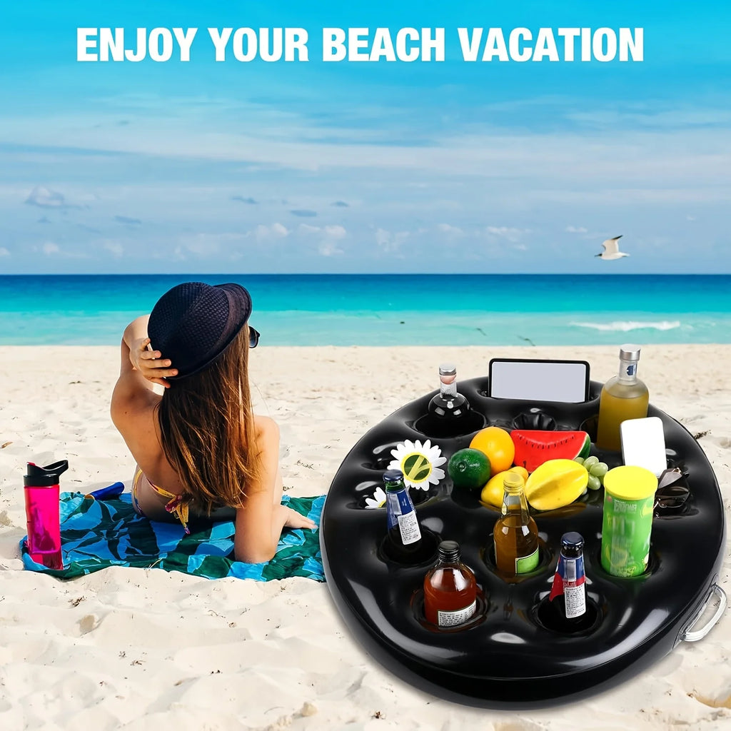 Inflatable Ice Bucket, Food Tray, Multi-Function Beverage Rack, Party Cup Holder, Multi-Function Ice Bar Floating Row