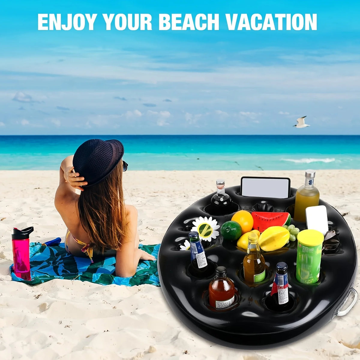 Inflatable Ice Bucket, Food Tray, Multi-Function Beverage Rack, Party Cup Holder, Multi-Function Ice Bar Floating Row