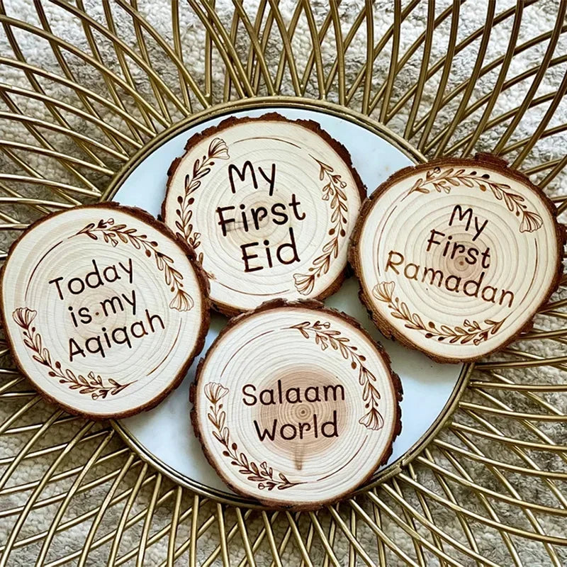Islamic Muslim Birth Announcement Milestone Salam World First Eid 1st Ramadan Kareem Aqiqah Photo Prop baby shower boy girl gift