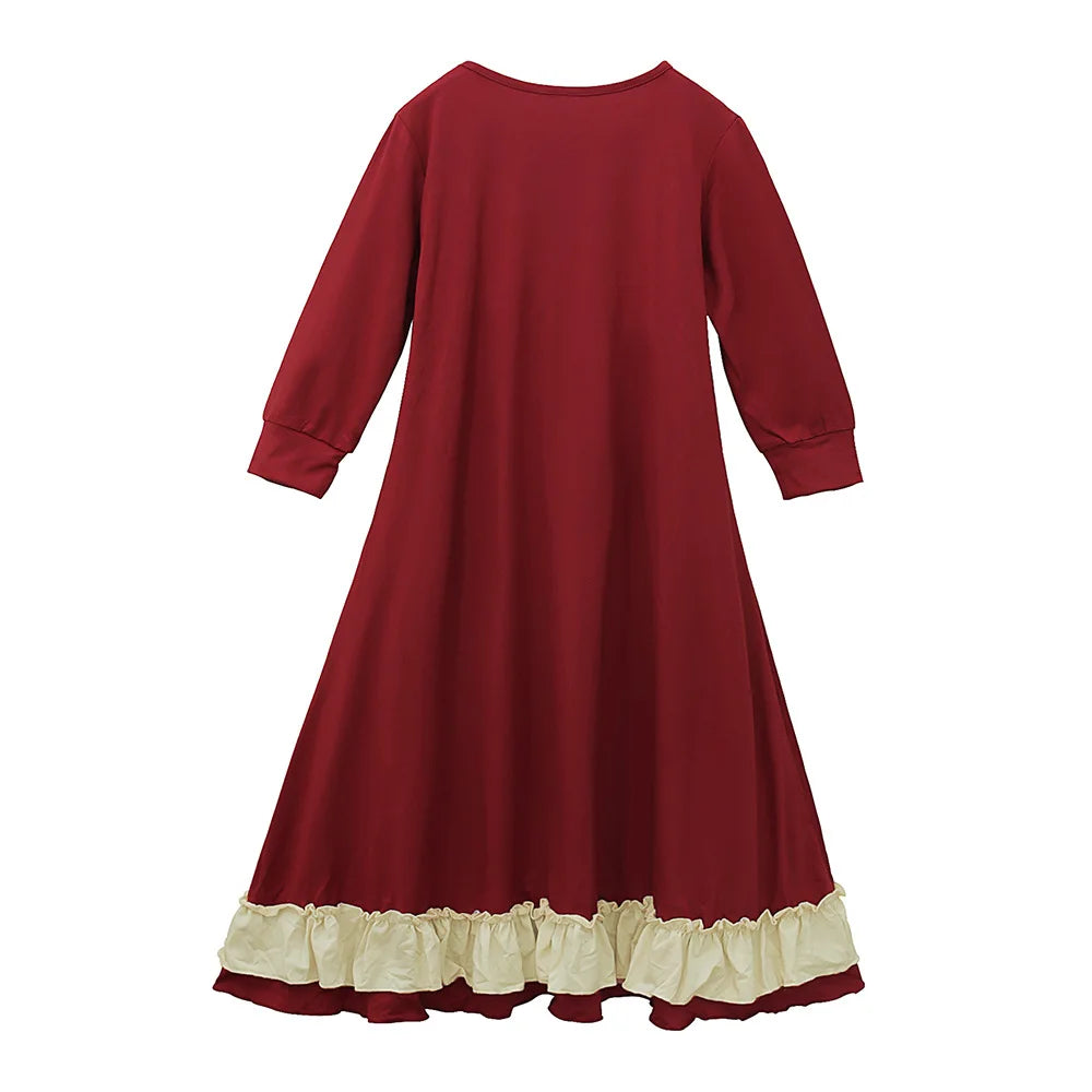 Muslim Ramadan 2Pcs Islamic Girls Modest Prayer Gown Long Sleeve Dress Hijab Arabic Kids Abayas Dubai Kaftan Robe with Headscarf