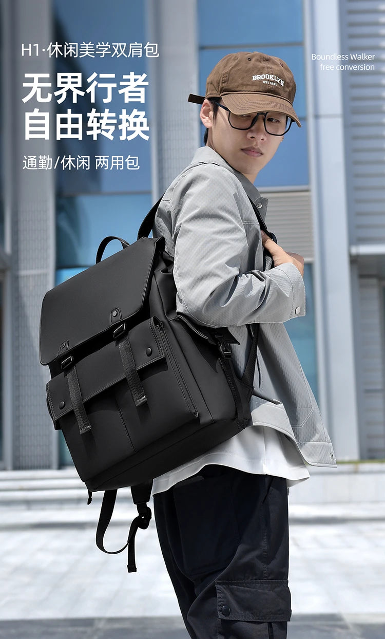 Leichter 15,6-Zoll-Laptop-Rucksack, wasserdicht, multifunktional, Reise-, Wander-, Schulrucksack, Mochila für Herren, Business, mit mehreren Taschen