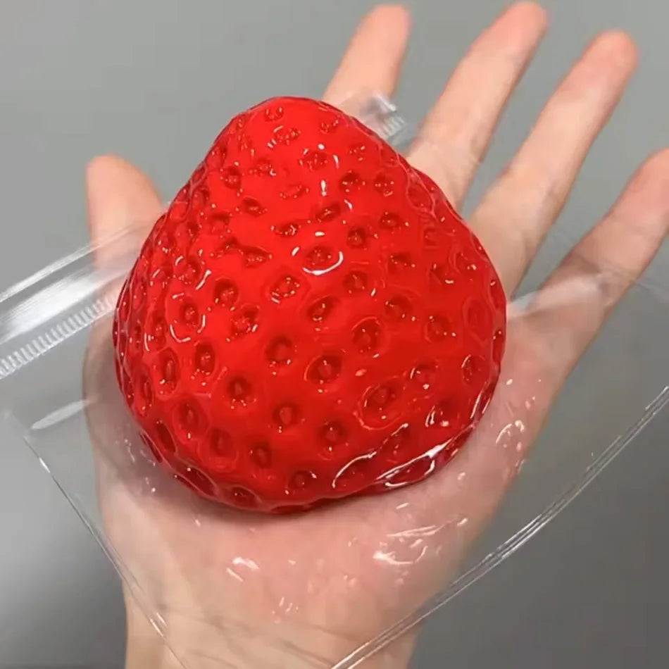 *Strawberry Taba Squishy Fidget Toy - Slow Rebound Stress Relief Toy for Kids, Adults, Office & Party Favors - Squeeze Gift