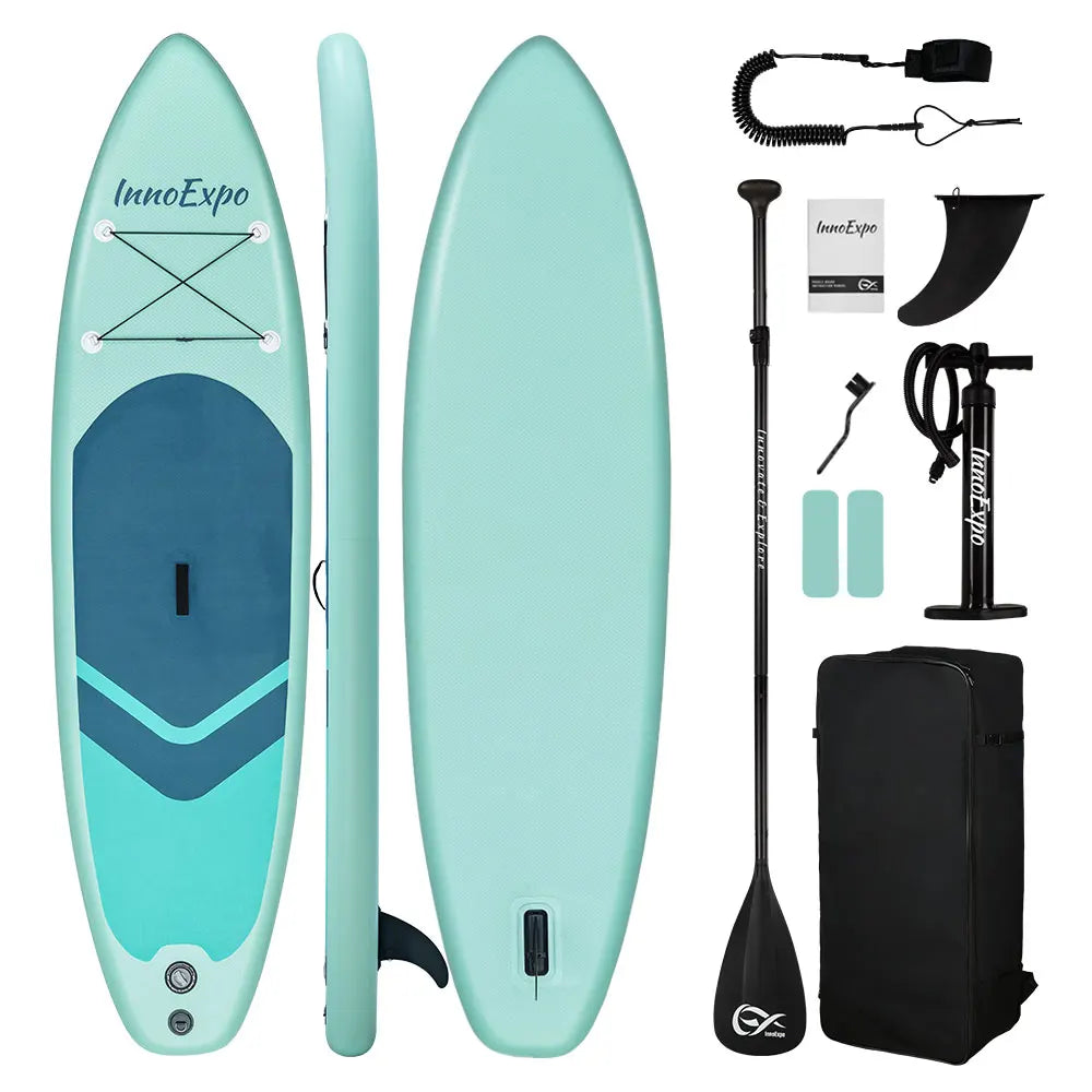 InnoExpo Inflatable Paddling Board Surf Sup Stand Up Paddling Board Non-Slip Water Sport Paddle Board 320*83*15 with Accessories