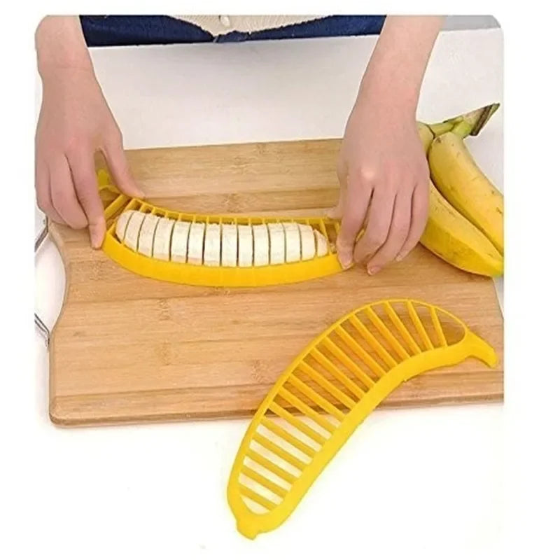 Kitchen Gadgets Plastic Banana Slicer Cutter Fruit Vegetable Tools Salad Maker Banana Chopper  Kitchen Tools Cooking Cut