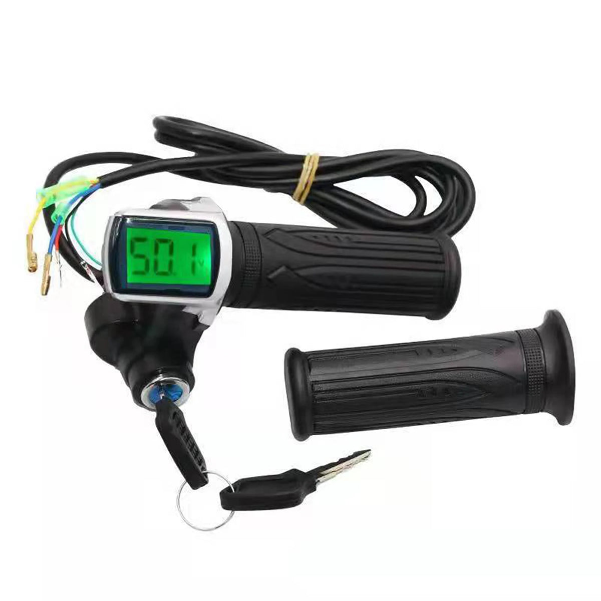24V/36V/48V Electric Bike Twist Grip Throttle with LCD Battery Display Electric Bicycle Throttle Grip with Power Indicator