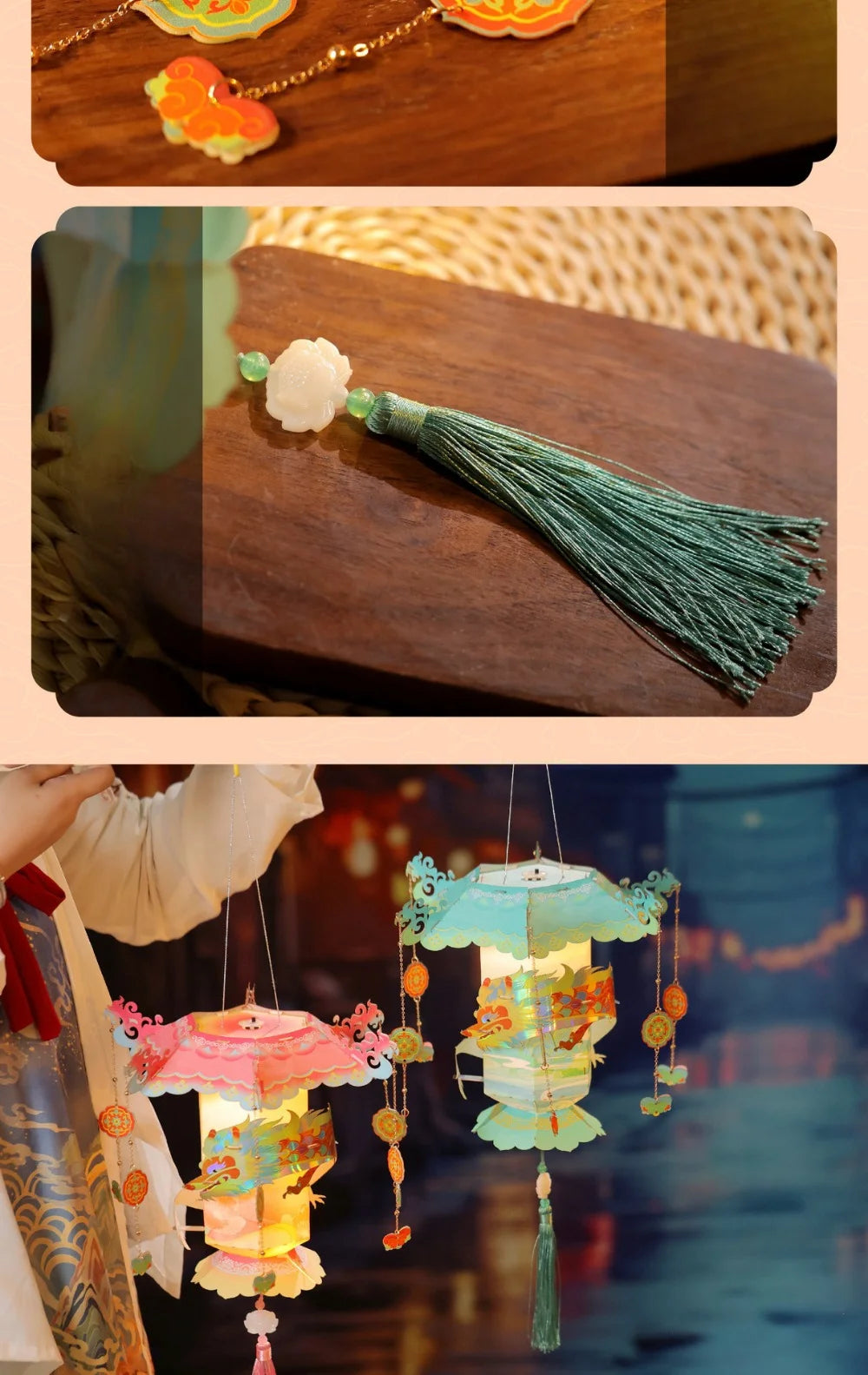 Mid-Autumn Lantern Diy Portable Luminous Dragon Palace Lantern Handmade Toy Lantern Festival Decoration Props