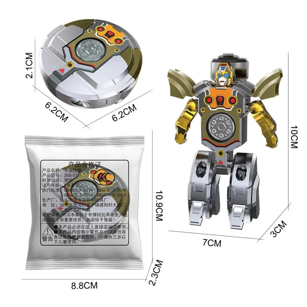 Transformable Fidget Spinners Funny Sensory Fidget Toys Deformable DIY Round to Robot Fingertip Toys for Kids Party Gifts