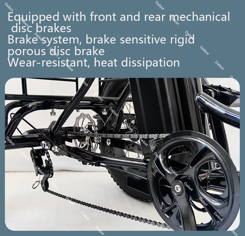 20 Inch Fat Tire Electric Folding Bicycle For Adults 48V 500W Electric Tricycles 3 Wheel Electric Cargo Bike For Women Man Ebike