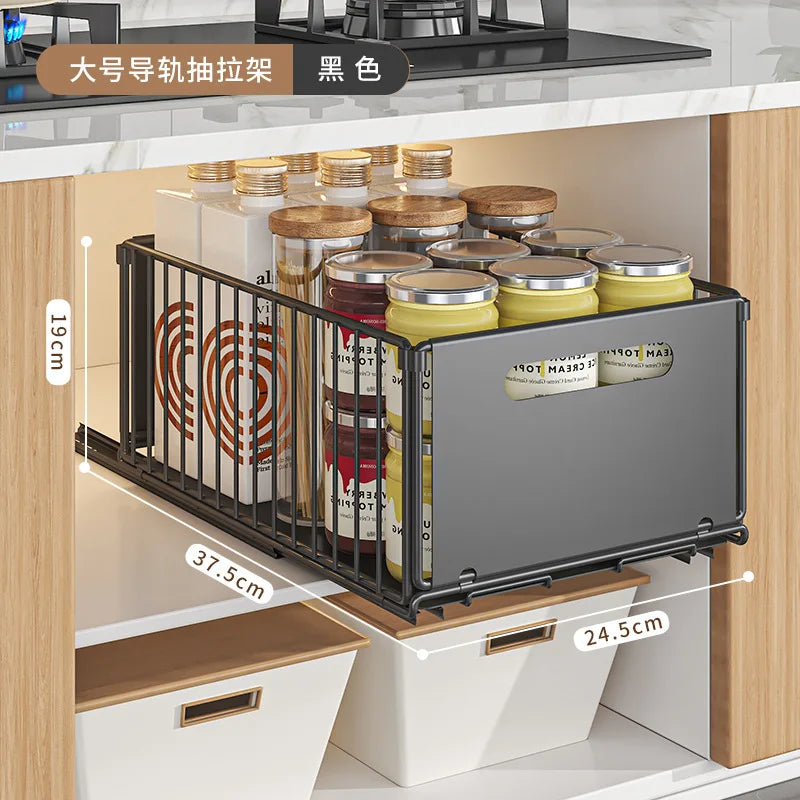 Kitchen Storage Rack Sink Storage Rack Drawer Organizer Suitable for Sink and Countertop Spice Jar Storage Rack Cabinet Rack