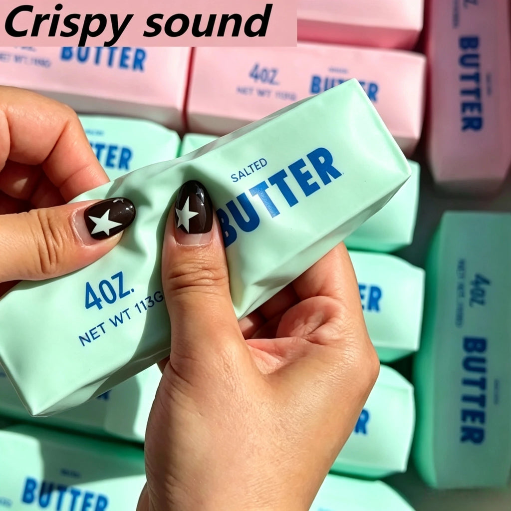 Butter Stick Squishy Stress Ball Fidget Toy Crunchy Squeeze Toy Round Blocks Filled ASMR Anti Stress Release Hand Relax Gift Toy