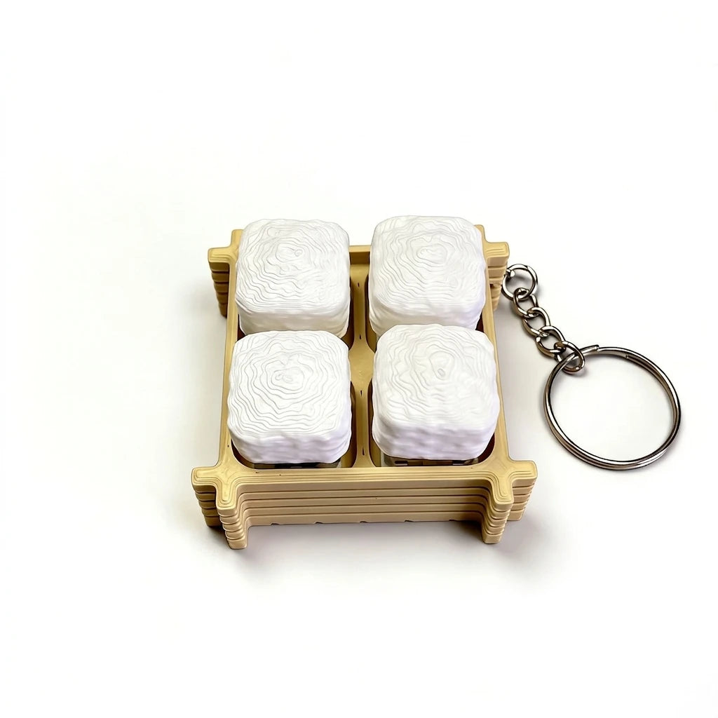 Novelty 9 Keys Fidget Clicker Simulated Tofu Press Buttons ASMR Stress Relief Fidget Toy Anti‑Stress Toy For Party Gift