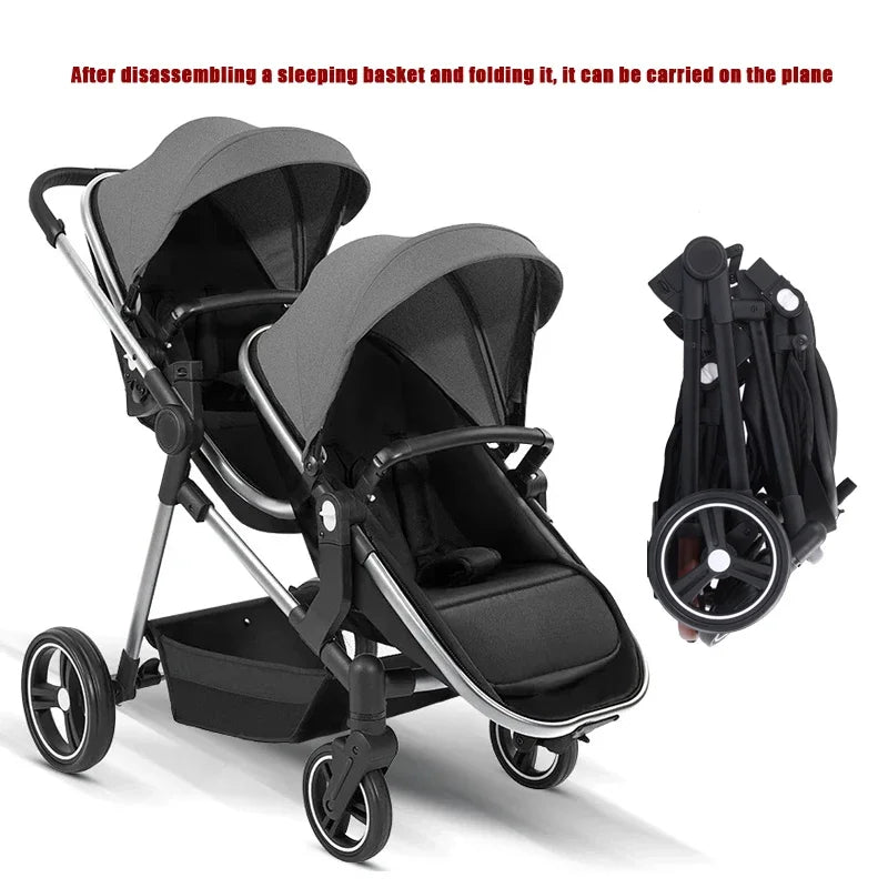 2026 Foldable Multifunctional Twin Stroller Convertible Lightweight Baby Bike EU Shipping
