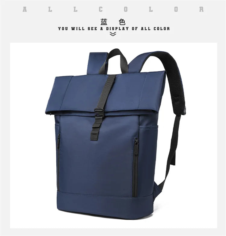 Europa und die Vereinigten Staaten: Neuer Roll-Top-Rucksack für Herren, Business- und Freizeitrucksack mit Rollverschluss.