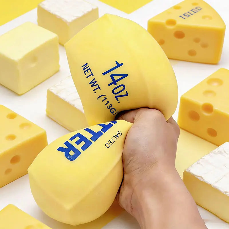 Butter Stick Squishy Fidget Toys Elastic Cheese Stick Funny Squeeze Prank Toy Stress Anxiety Relief Game
