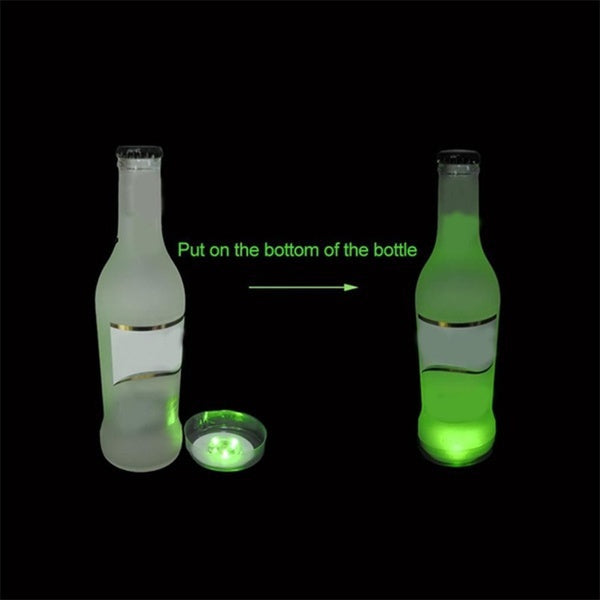 100Pcs LED Tableware Mat Cup  Luminous Sticker Colorful Flashing Bottle Sticker Light-emitting Coaster Stall Bar Light