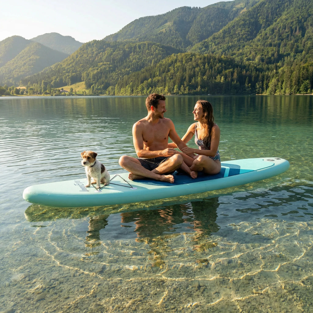 InnoExpo Inflatable Paddling Board Surf Sup Stand Up Paddling Board Non-Slip Water Sport Paddle Board 320*83*15 with Accessories