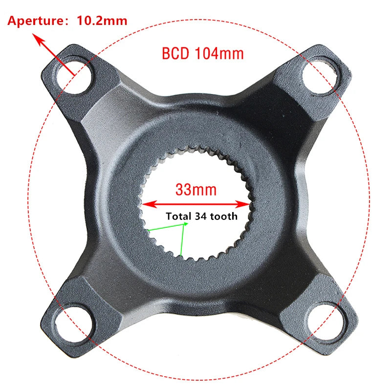 E-bike 42T Mid Motor Chainwheel For E8000 M500/G520 M510/G522 M600/G521 M620/G510 M420/G332 M615/M820 104BCD Conversion Base8FUN