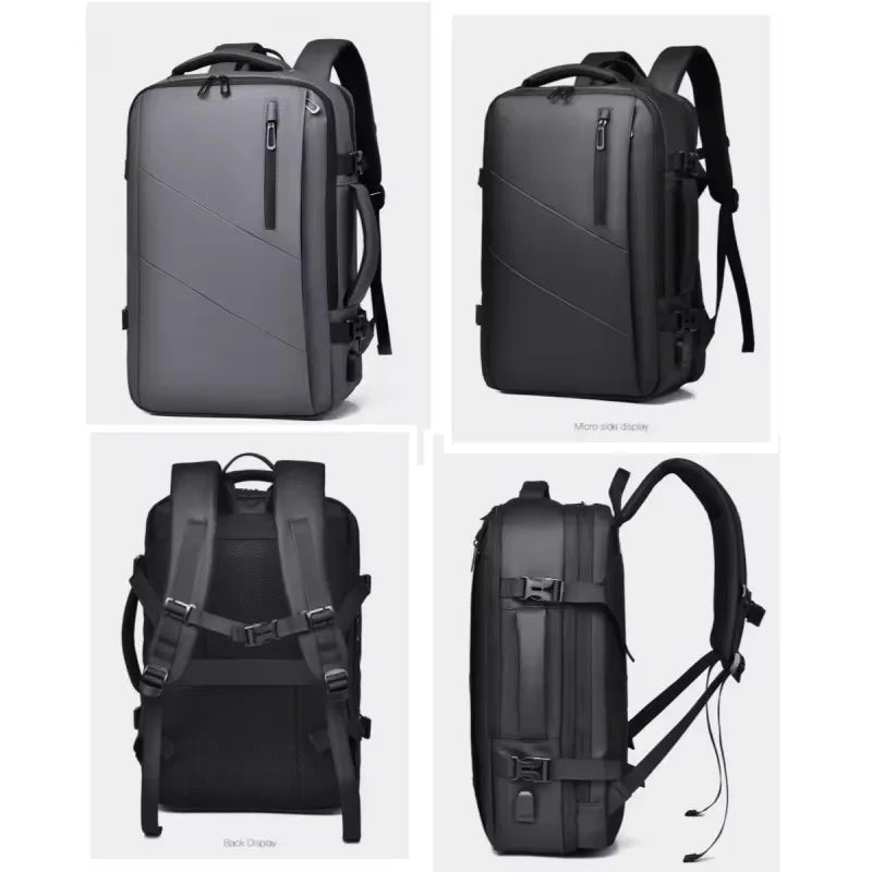 Weixier 16-Zoll-High-End-Rucksack für Herren mit großem Fassungsvermögen, Computertasche, High-End-Business-Tasche, erweiterbarer Rucksack, Hexe, USB