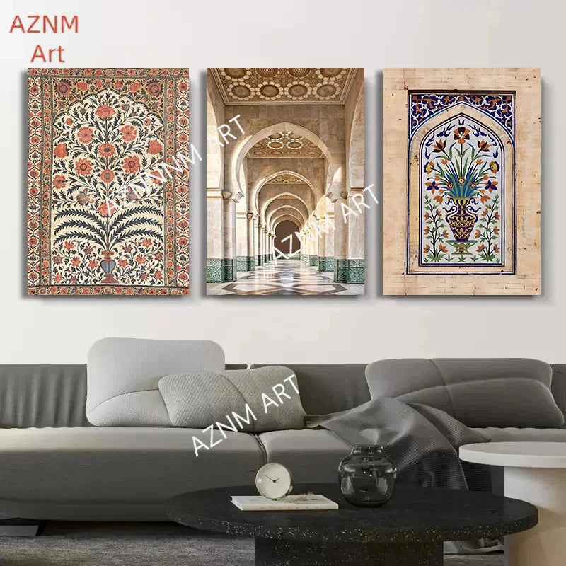 Masjid An-Nabawi Masjid Al Haram Masjid Al Aqsa Poster Canvas Painting Print Islamic Wall Art Muslim for Living Room Home Decor