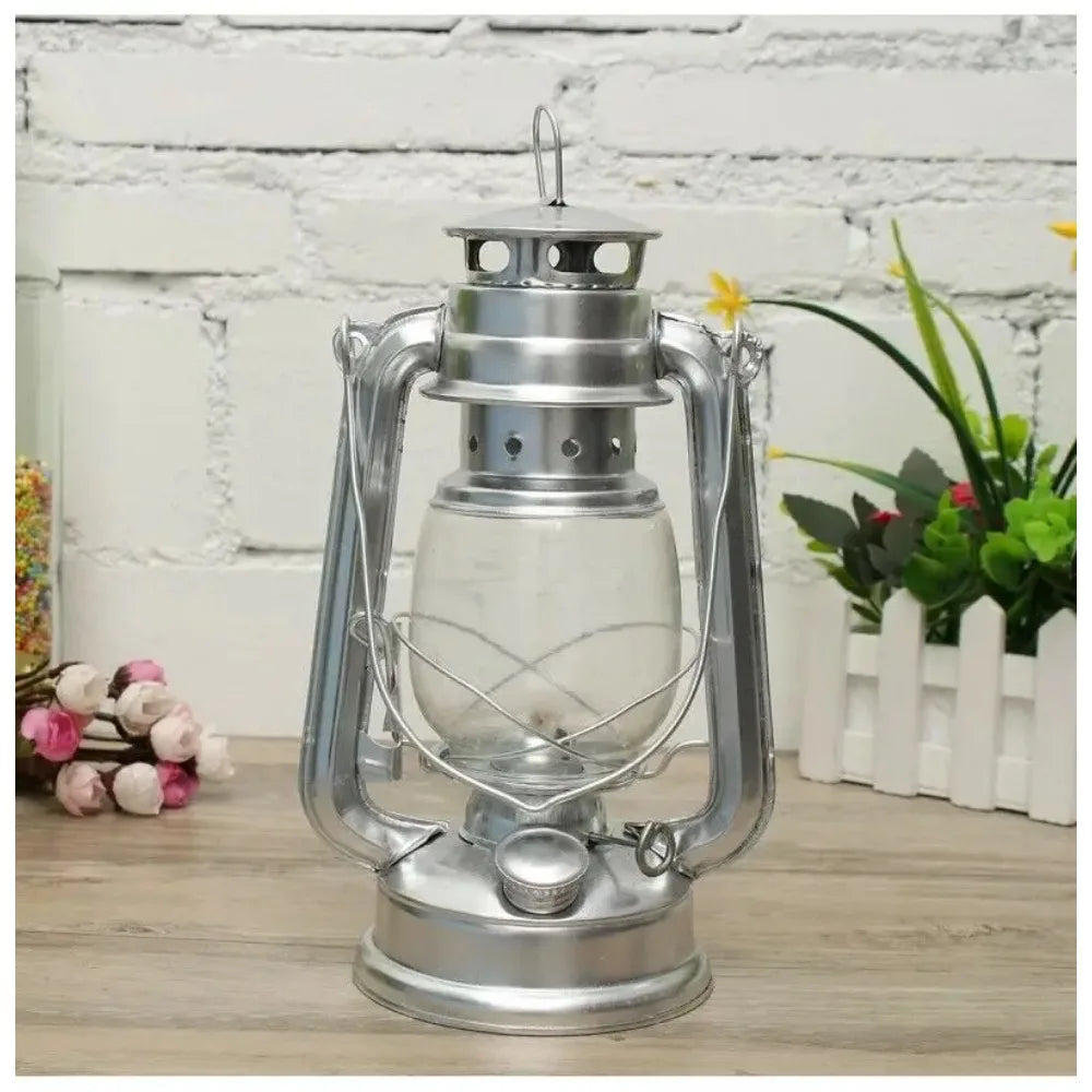 1PC Retro Lantern Home Table Decoration Lamp Outdoor Picnic Hand-Held Lights Metal Hurricane Oil for Dinner Decoration Lamps