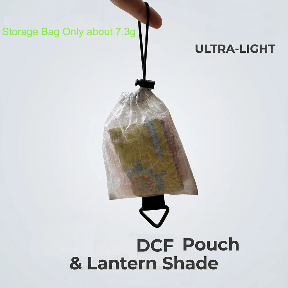 2-in-1 Camping Lantern Shade Ultralight DCF Storage Bag Transparent EDC Organizer Multi-functional Lamp Diffuser Outdoor Hiking