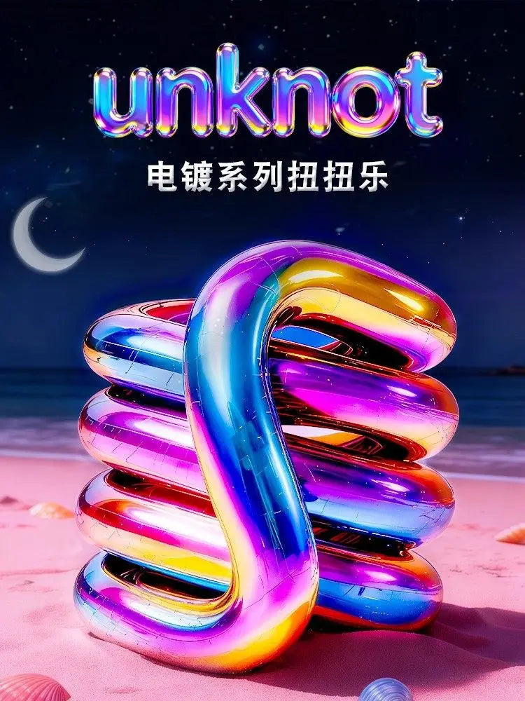 Unknot Electroplated Tangle Fidget Toy Temperature Sensitive Color Changing Luminous Stress Relief Focus Aid For Adults Office