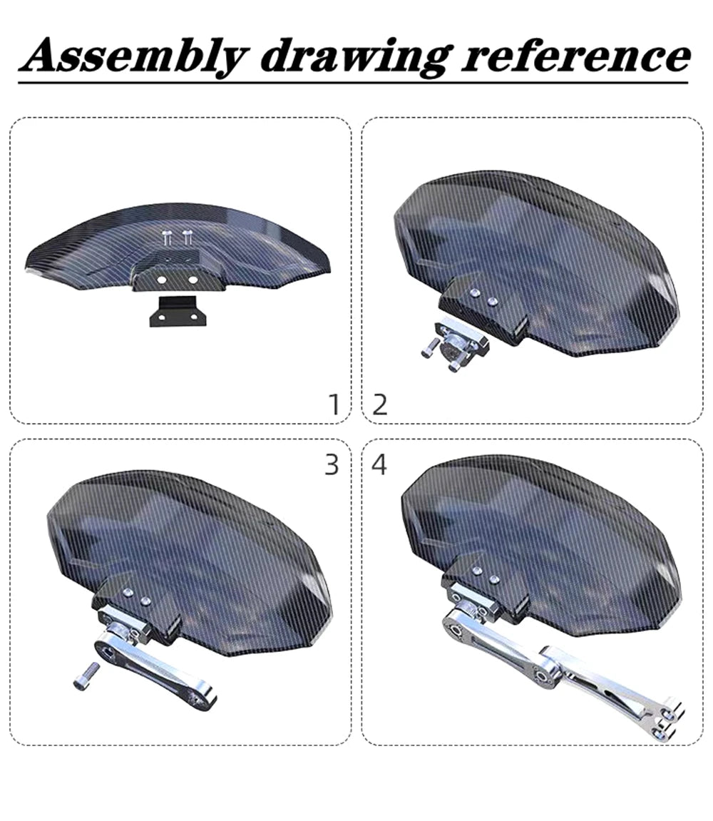 For Ninebot N70/N80C/E70/E80/E90/E100/E125/E200P/M95C E-scooter Modify Carbon Fiber Aluminium Alloy Rear Mudguard Accessories
