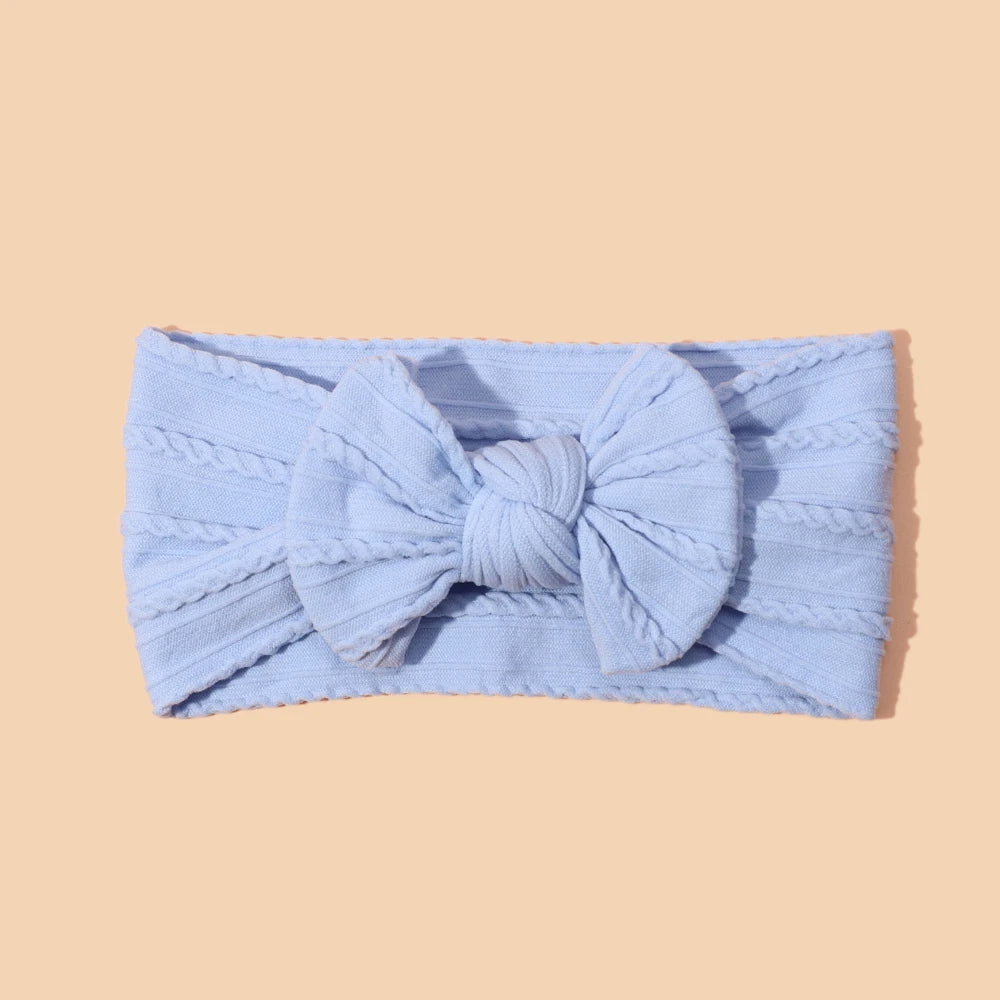 1Pcs Newborn Baby Headband For Girls Elastic Knit Children Turban Baby Bows Soft Nylon Kids Headwear Hair Accessories 32 Colors