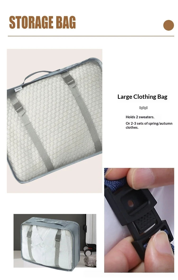 travel Packing Cubes Organizer, Lightweight Luggage Bags with Zipper for Suitcase Clothes Compression, Portable Storage Bag Set