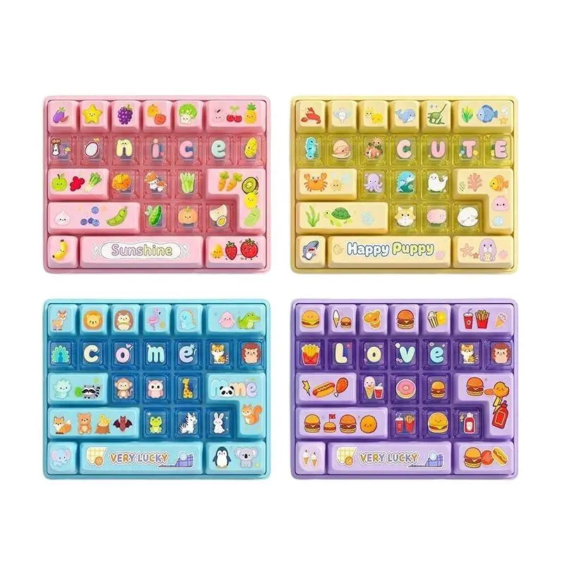 Purple Fidget Keyboard Toy With Cute Animal Patterns And Smooth Touch Perfect For Home Leisure Office Stress Relief