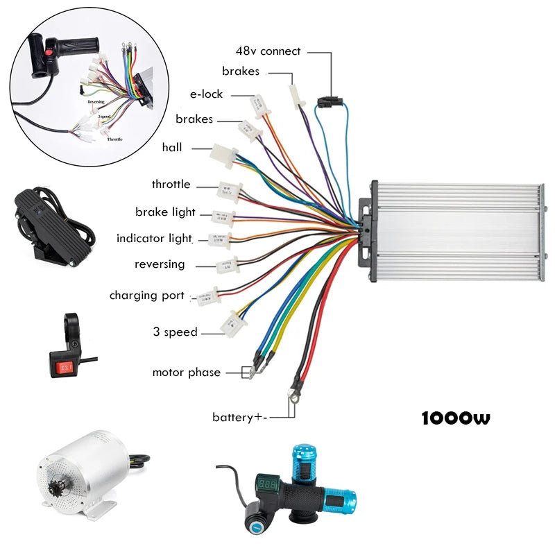 Ebike Conversion Kit 3000w Electric Scooter Motor 48V/72V BLDC Brushless Motor ebike kit 3000w Controller Throttle