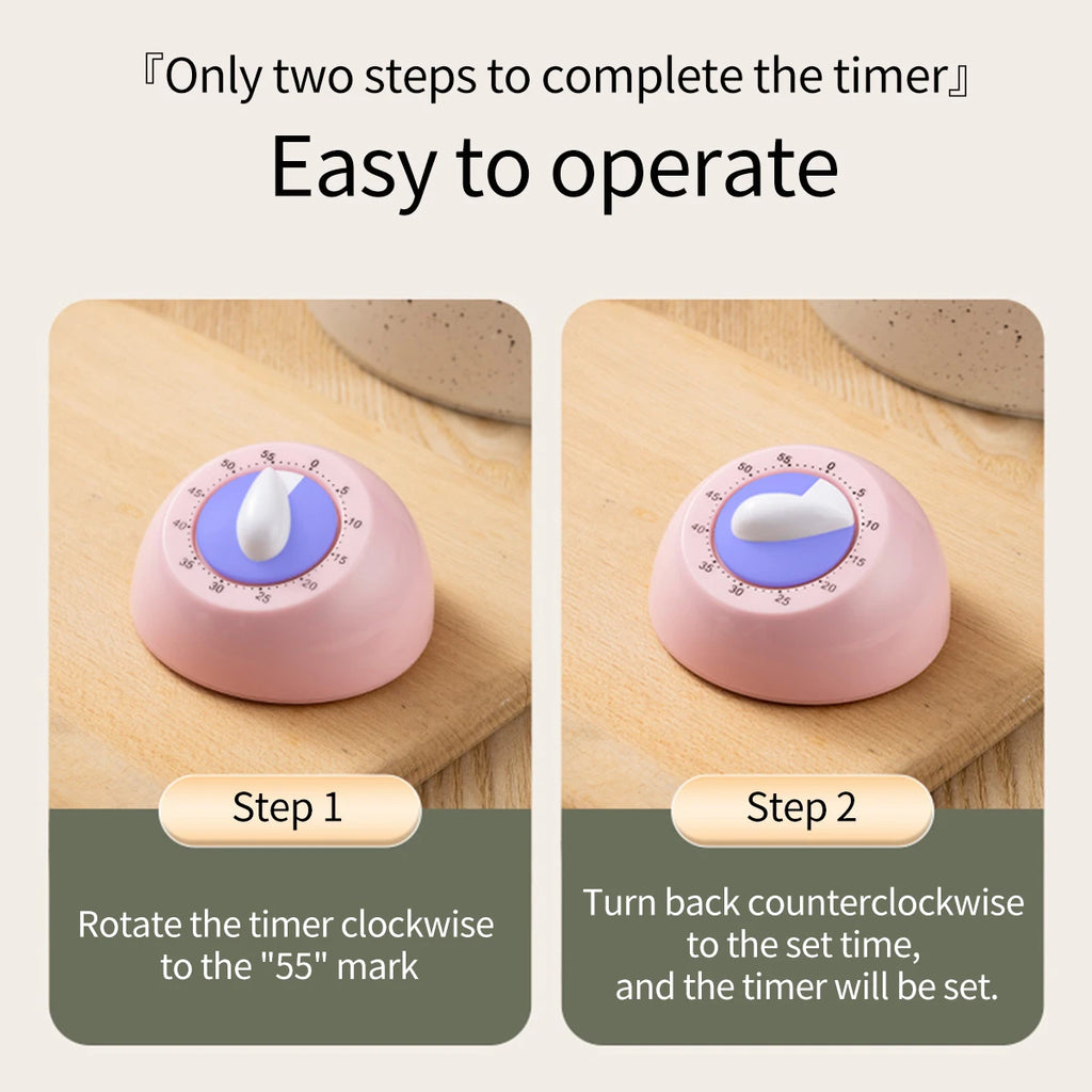 Kitchen timer mechanical reminder time management alarm self-discipline tool timer household clock countdown
