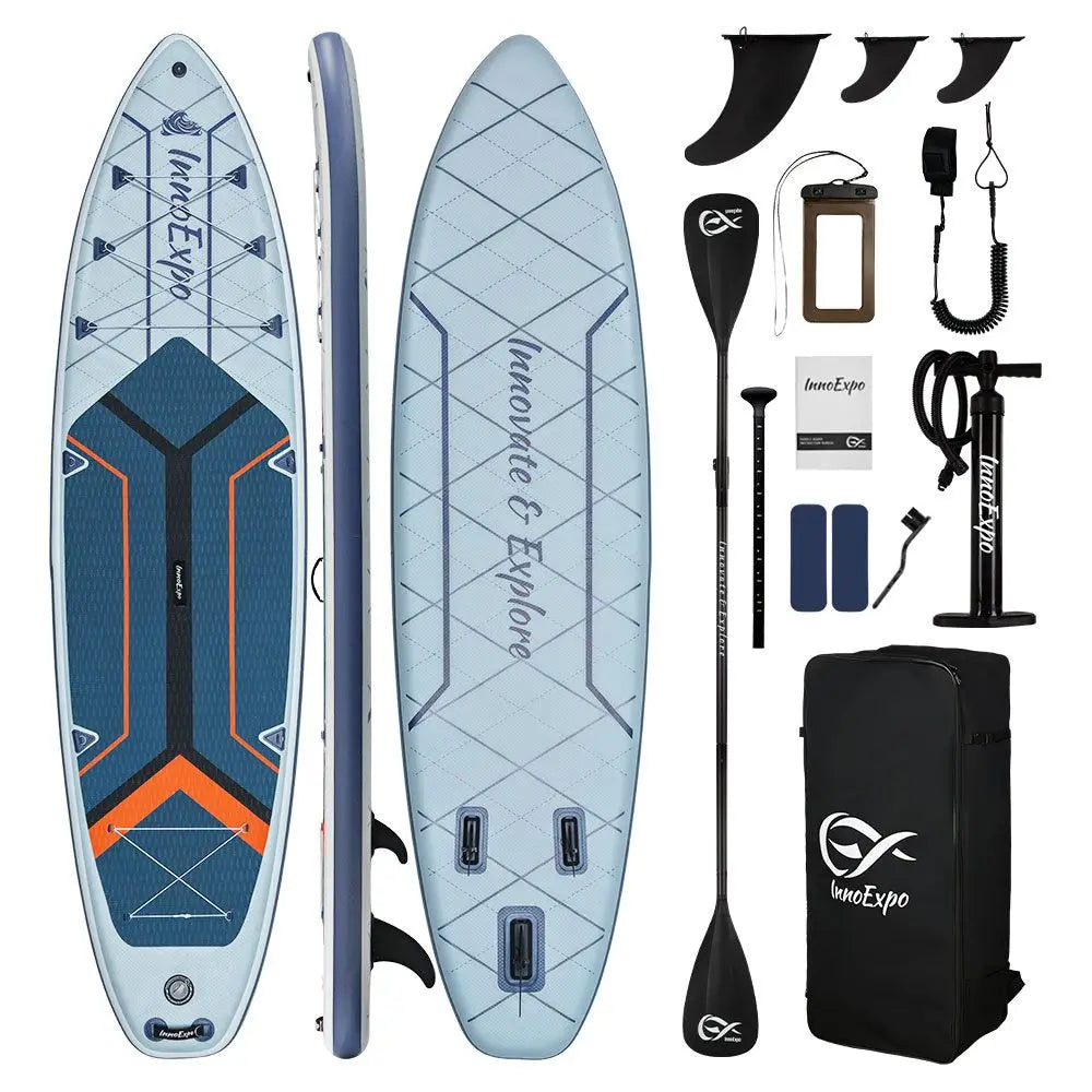 InnoExpo Inflatable Paddling Board Surf Sup Stand Up Paddling Board Non-Slip Water Sport Paddle Board 320*83*15 with Accessories