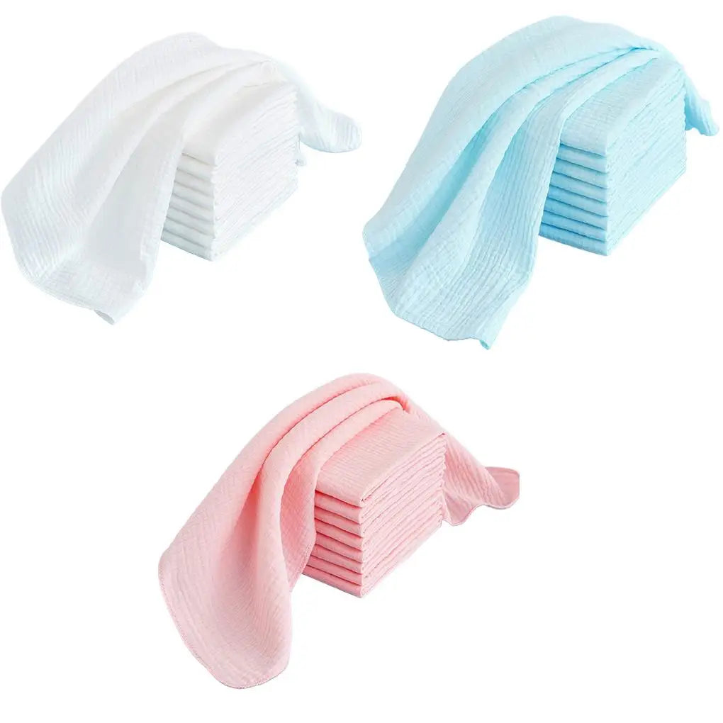 10PCS 100% Cotton Baby Gauze Diapers For Newborn Baby Nappy Changing 43x45cm Washable Reusable Double Layer Soft Baby Towels