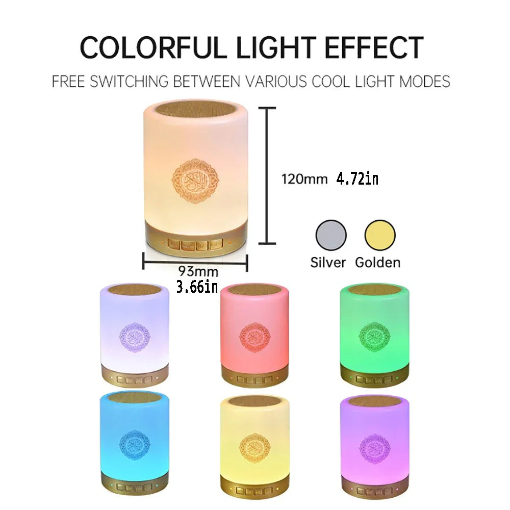 Quran Islam Arabic Koran Muslim Ramadan Azan Wireless Portable Bluetooth Speaker Bright Night Light Lamp Holy Islamic Arab Music