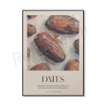 Islamic art, Quran plant verses, hadith food, figs, olives, dates, pomegranate muslim wall art, kitchen wall decor poster