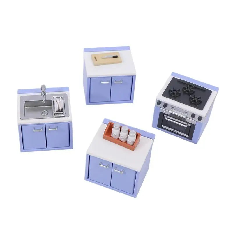 1 Set Dollhouse Miniature Simulation Kitchen Utensils Gas Stove Model Kitchen Accessories For Doll House Decor Pretend Play Toys