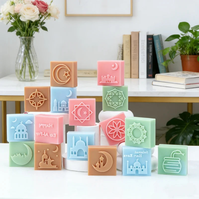 Islamic Themed Silicone Soap Molds Mosque/Crescent/Geometric Pattern Designs DIY Handmade Soaps Ramadan Gifts Eid Decor Muslim