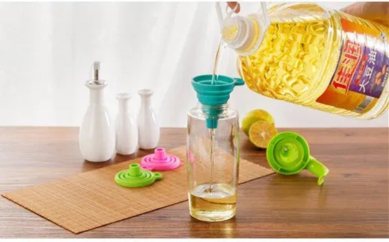 Kitchen Funnel Set, Kitchen Gadget Accessories Foldable Silicone Foldable Funnel for Filling Water Bottles With Liquid Transfer