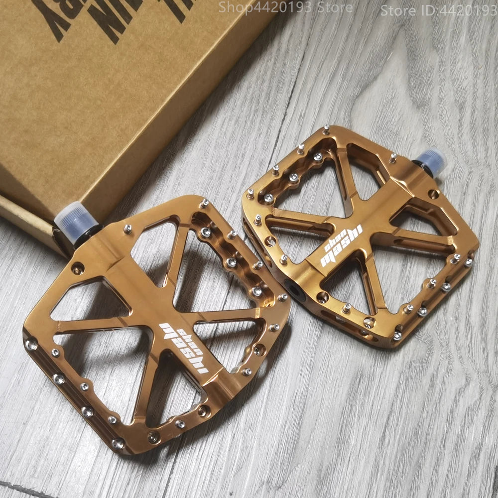 2024 new wide polished bicycle pedals Road Bicycle 3 Bearings Pedal  Mountain Bike Cycling Anti-slip Pedal