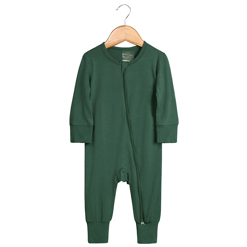 2026 Newborn Baby Bamboo Fiber Romper Solid Breathable Long Sleeve Clothes For 0-24M Boy Girl Jumpsuit Infant Loungewear Pyjamas