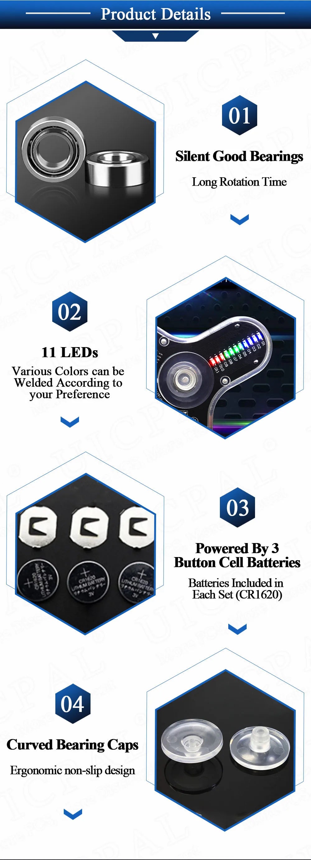 DIY Fidget Top Kit Fingertip Gyros with LED Manufacture Soldering Learning Welding Diy Electronic Kit