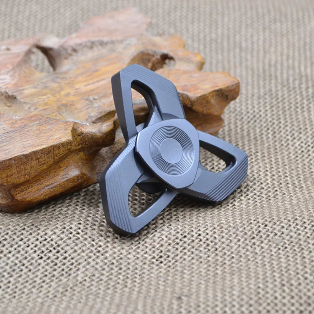 Triangular Fidget Spinner Aerospace Aluminum Sandblasted Precision Compact Portable Durable Adult Stress Relief Finger Toy