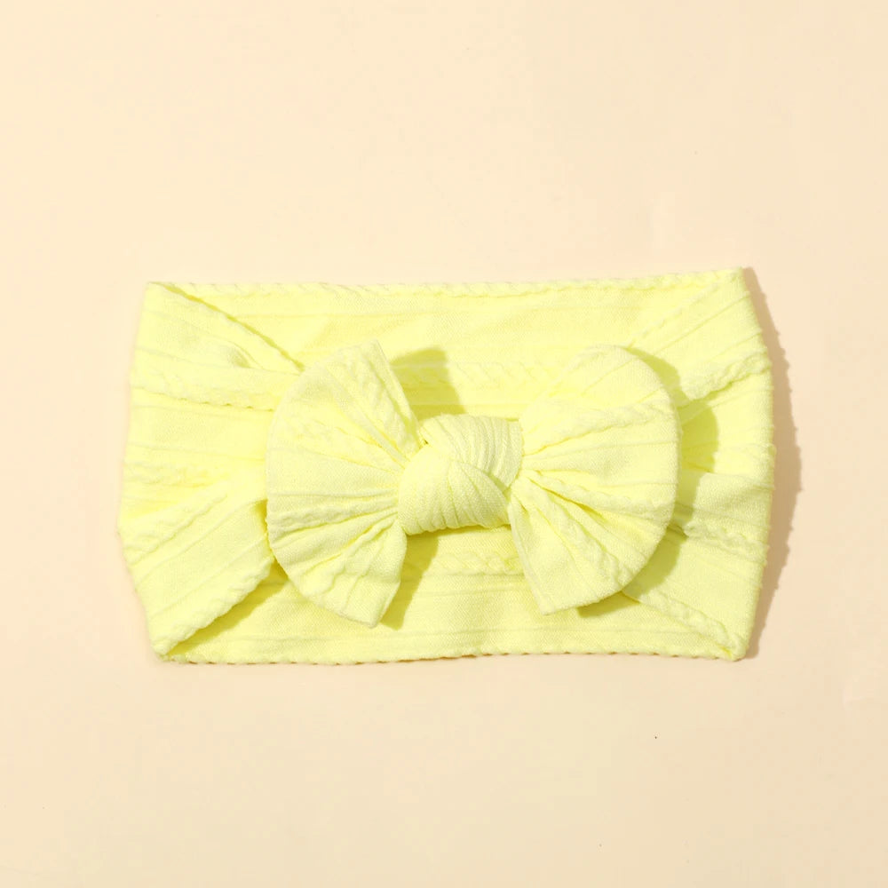 1Pcs Newborn Baby Headband For Girls Elastic Knit Children Turban Baby Bows Soft Nylon Kids Headwear Hair Accessories 32 Colors