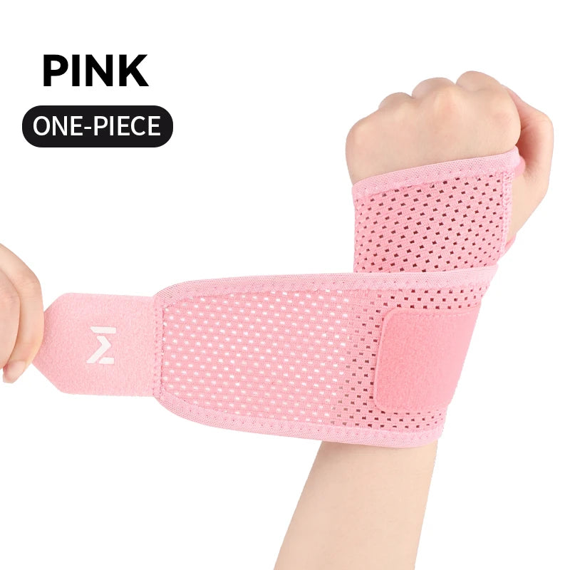 1pc Adjustable Wrist Strap Sports Wrist Support Brace Black Weightlifting Wristband For Men & Women Badminton Tennis Gym