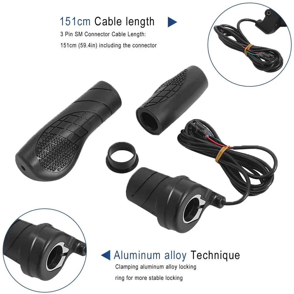 Ebike 76X Half Twist Throttle Electric Bike Speed Throttle 24V 36V 48V 60V 72V WP/SM E-Bike Part for Electric Scooter