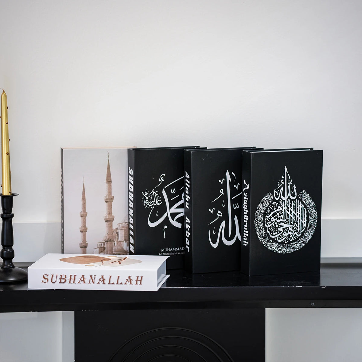 Islamic Luxury Fake Book Decorative Books Storage Box Coffee Table Interior Decoration Kaaba Mosque Muslims Bedroom Home Decor